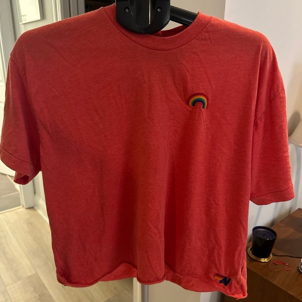Aviator nation Red T-Shirt with Rainbow Embroidery xl